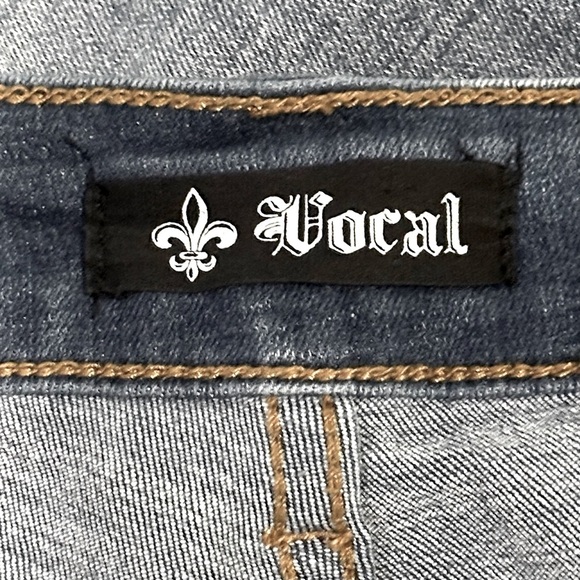 VOCAL Jeans, Blue Side Leg Zip Ultra Stretch Skinny Ankle, Women’s Size M (4/6) - Picture 4 of 5